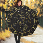 Gold And Black Capricorn Sign Print Foldable Umbrella