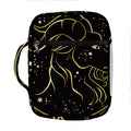 Gold And Black Capricorn Sign Print Front Pocket Bible Bag