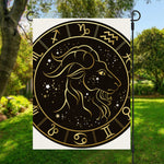 Gold And Black Capricorn Sign Print Garden Flag