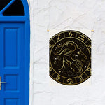 Gold And Black Capricorn Sign Print Garden Flag