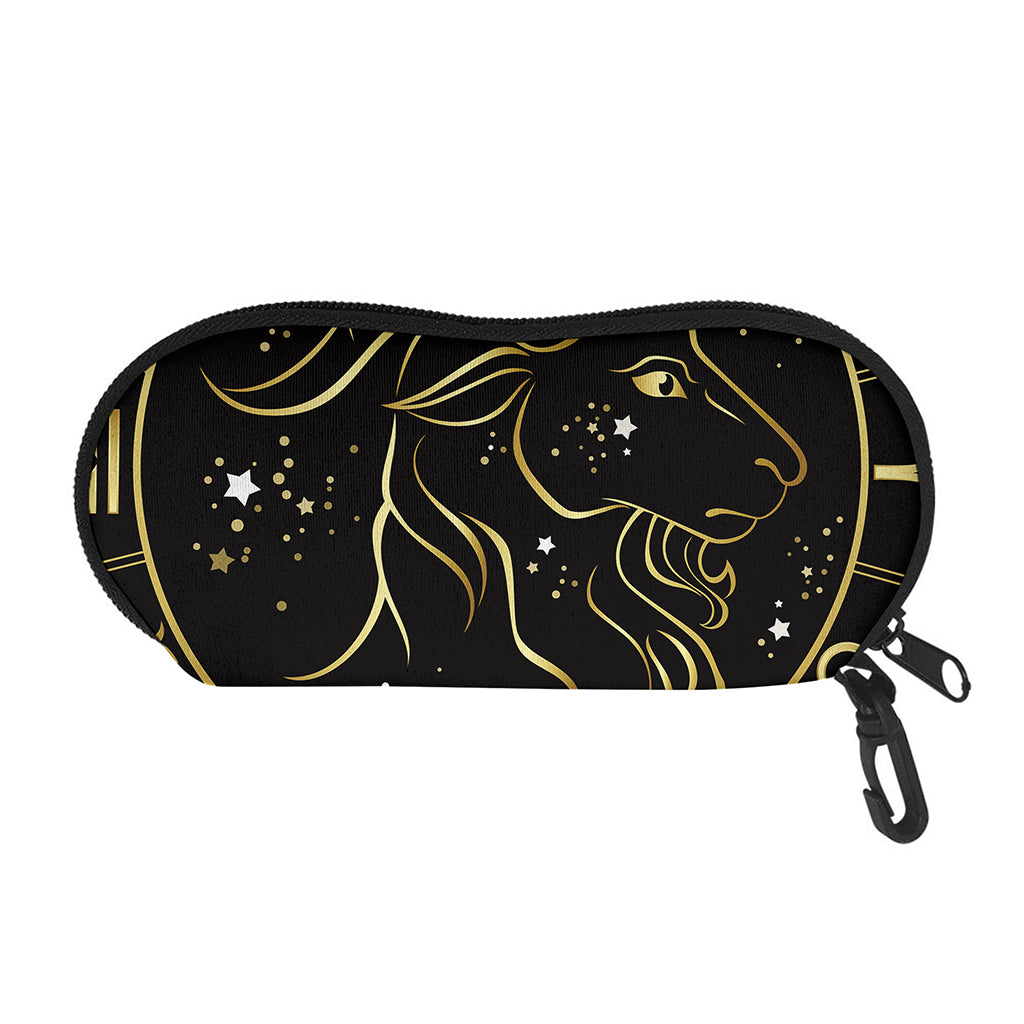 Gold And Black Capricorn Sign Print Glasses Case