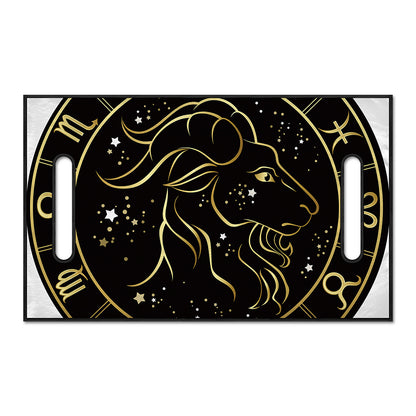 Gold And Black Capricorn Sign Print Golf Cart Seat Cover