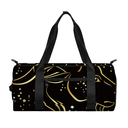 Gold And Black Capricorn Sign Print Gym Bag