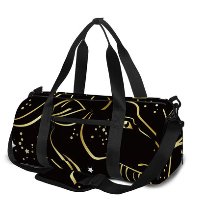 Gold And Black Capricorn Sign Print Gym Bag