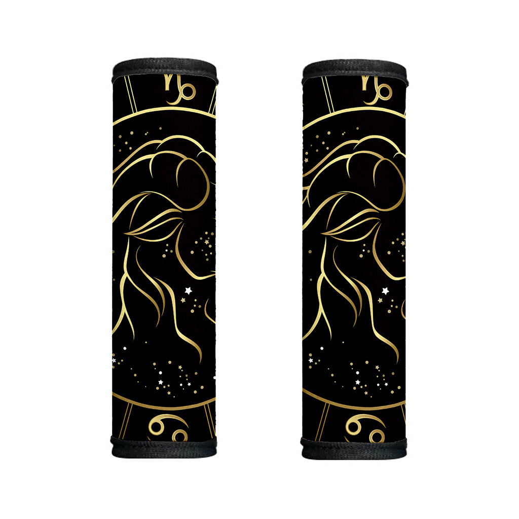 Gold And Black Capricorn Sign Print Handle Covers