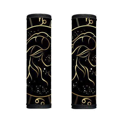 Gold And Black Capricorn Sign Print Handle Covers