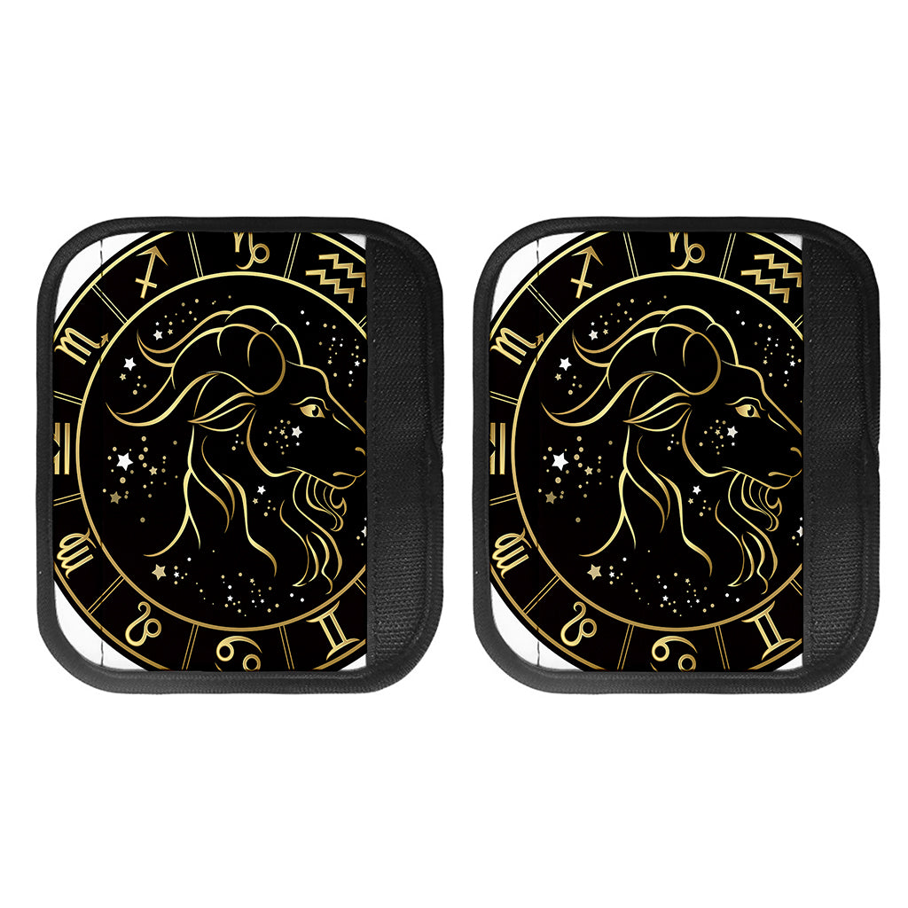 Gold And Black Capricorn Sign Print Handle Covers