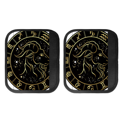 Gold And Black Capricorn Sign Print Handle Covers