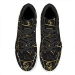 Gold And Black Capricorn Sign Print High Top Leather Sneakers