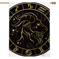 Gold And Black Capricorn Sign Print House Flag