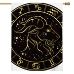 Gold And Black Capricorn Sign Print House Flag