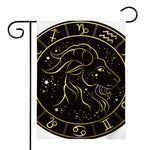 Gold And Black Capricorn Sign Print House Flag