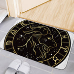 Gold And Black Capricorn Sign Print Indoor Door Mat