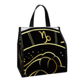 Gold And Black Capricorn Sign Print Insulated Lunch Tote