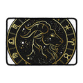 Gold And Black Capricorn Sign Print Kitchen Mat