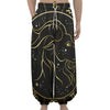 Gold And Black Capricorn Sign Print Lantern Pants