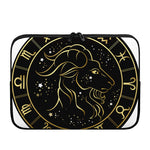 Gold And Black Capricorn Sign Print Laptop Sleeve