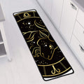 Gold And Black Capricorn Sign Print Long Kitchen Mat