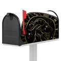 Gold And Black Capricorn Sign Print Mailbox Cover