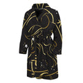 Gold And Black Capricorn Sign Print Men's Bathrobe