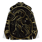 Gold And Black Capricorn Sign Print Men's Blazer