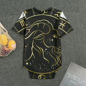 Gold And Black Capricorn Sign Print Men's Bodysuit