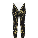 Gold And Black Capricorn Sign Print Men's leggings