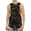 Gold And Black Capricorn Sign Print Men's Muscle Tank Top