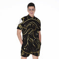 Gold And Black Capricorn Sign Print Men's Romper