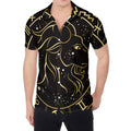 Gold And Black Capricorn Sign Print Men's Shirt