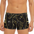 Gold And Black Capricorn Sign Print Men's Short Boxer Briefs