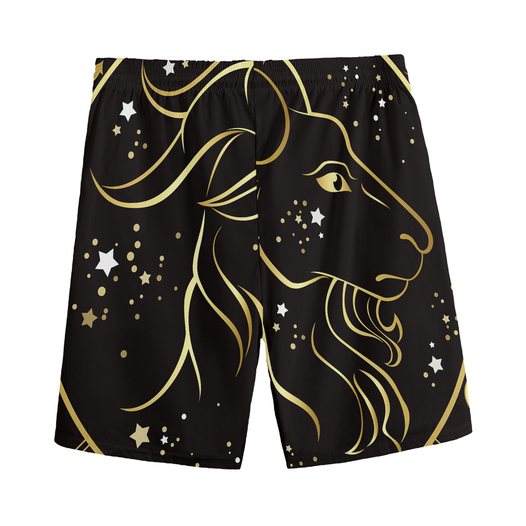 Gold And Black Capricorn Sign Print Men's Sports Shorts