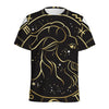 Gold And Black Capricorn Sign Print Men's Sports T-Shirt