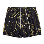 Gold And Black Capricorn Sign Print Mesh Shorts