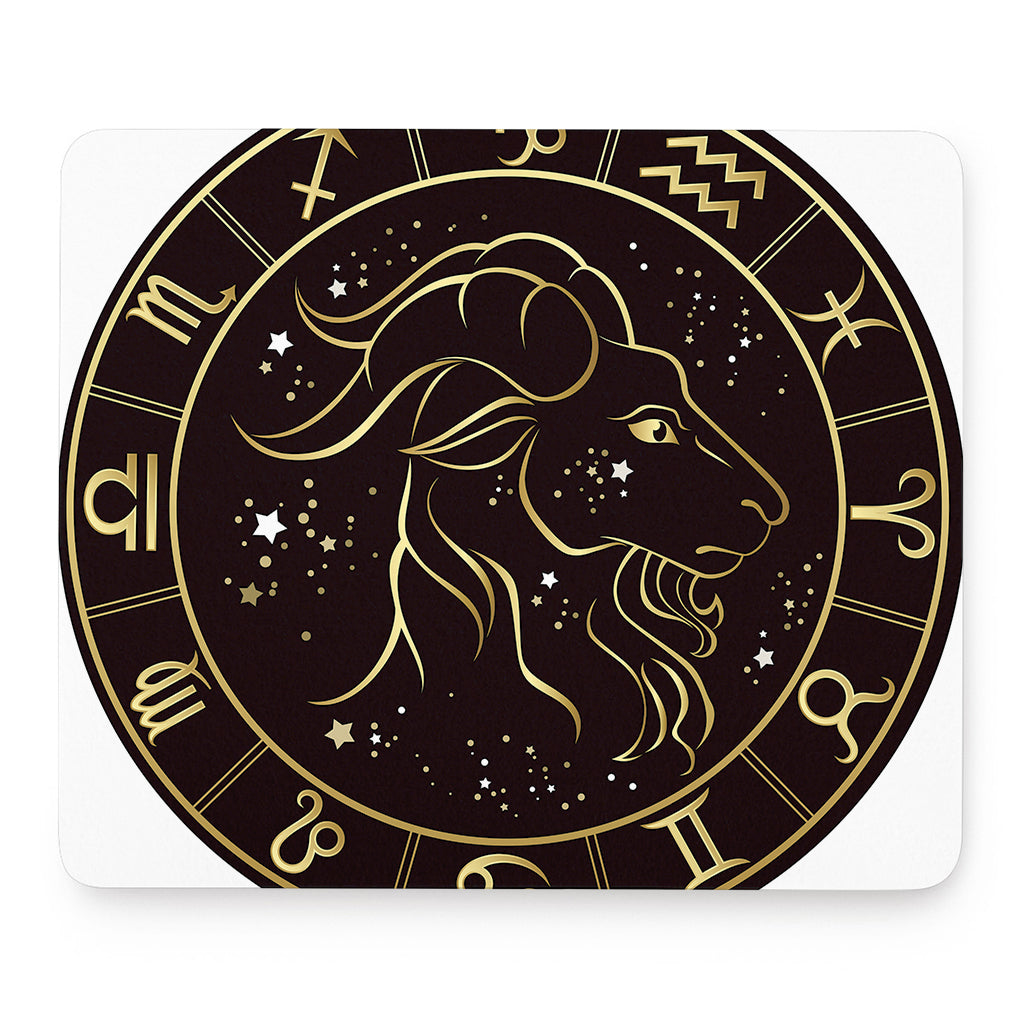 Gold And Black Capricorn Sign Print Mouse Pad