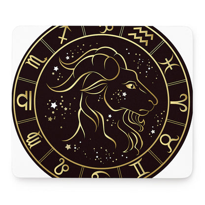 Gold And Black Capricorn Sign Print Mouse Pad