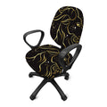 Gold And Black Capricorn Sign Print Office Chair Cover