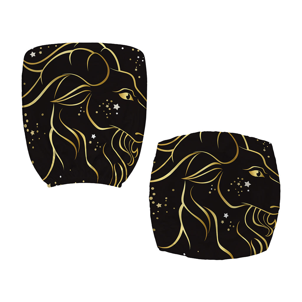 Gold And Black Capricorn Sign Print Office Chair Cover