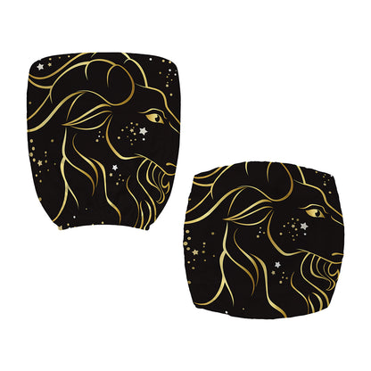 Gold And Black Capricorn Sign Print Office Chair Cover