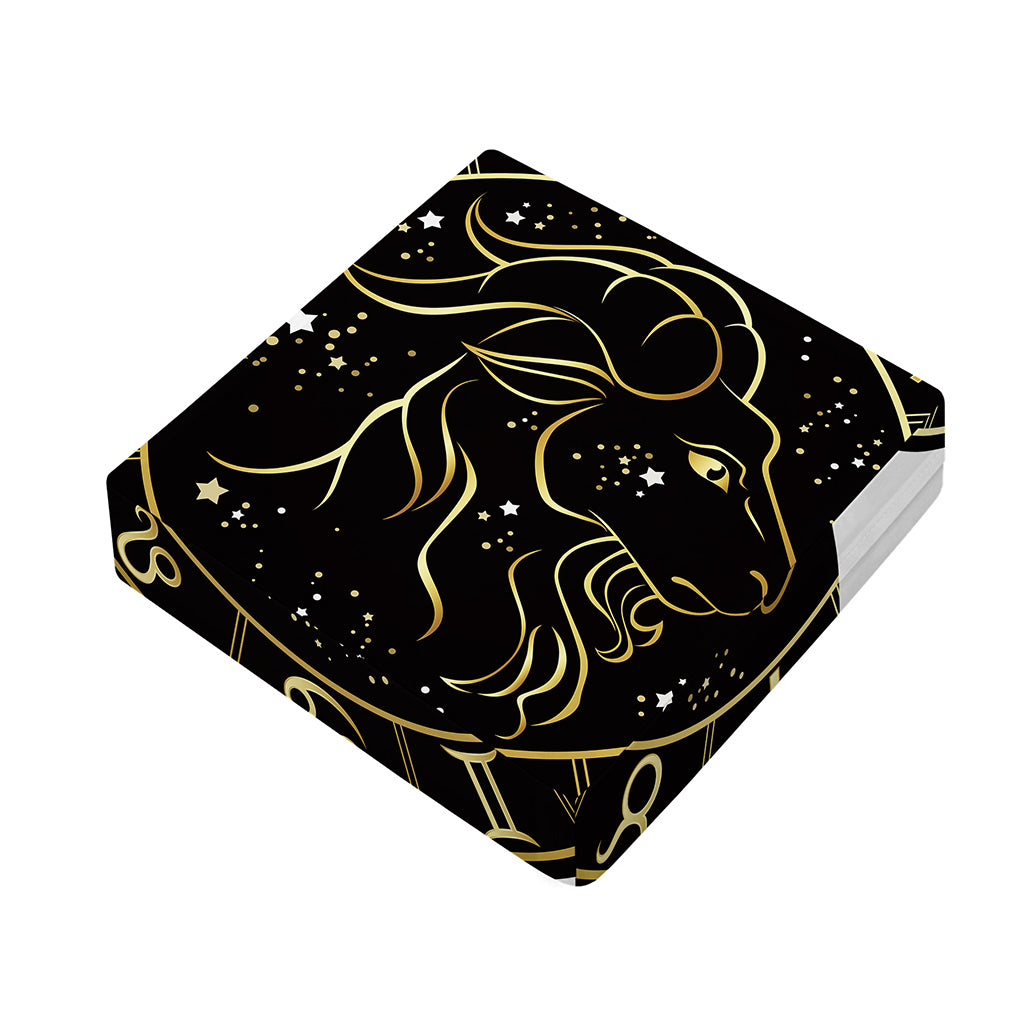 Gold And Black Capricorn Sign Print Outdoor Seat Cushion Cover