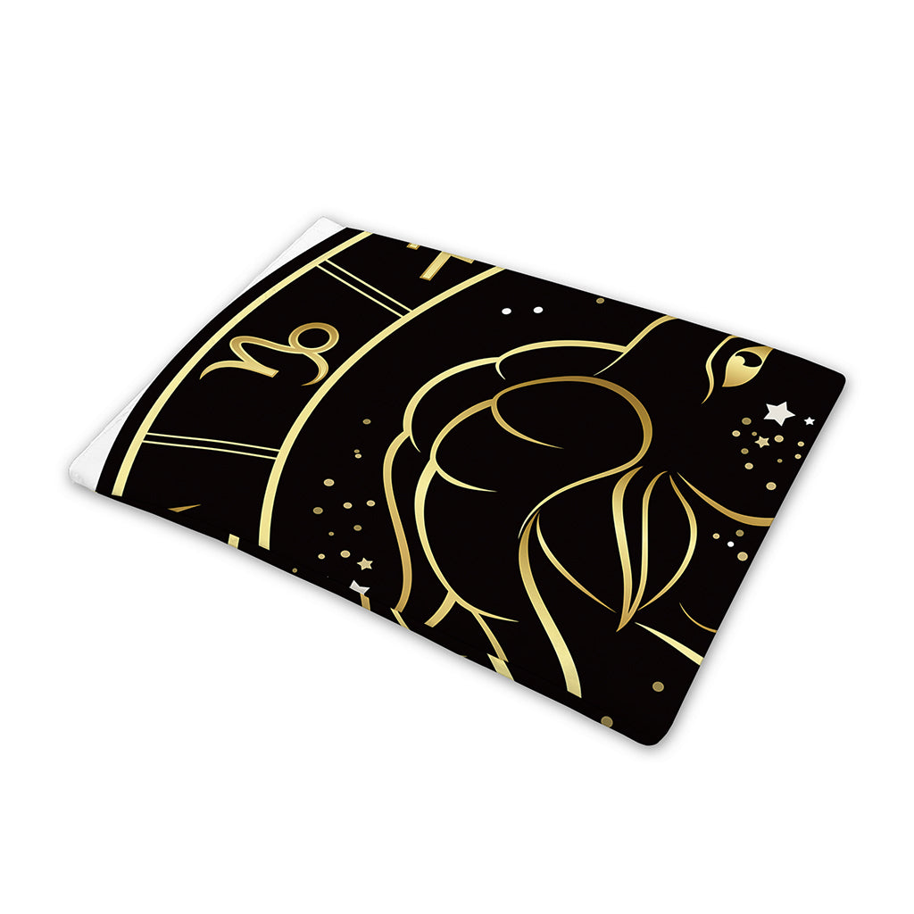 Gold And Black Capricorn Sign Print Pet Cooling Mat Cover