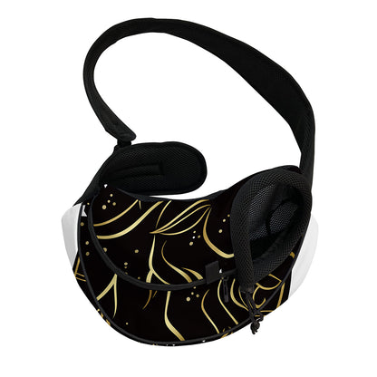 Gold And Black Capricorn Sign Print Pet Sling Carrier