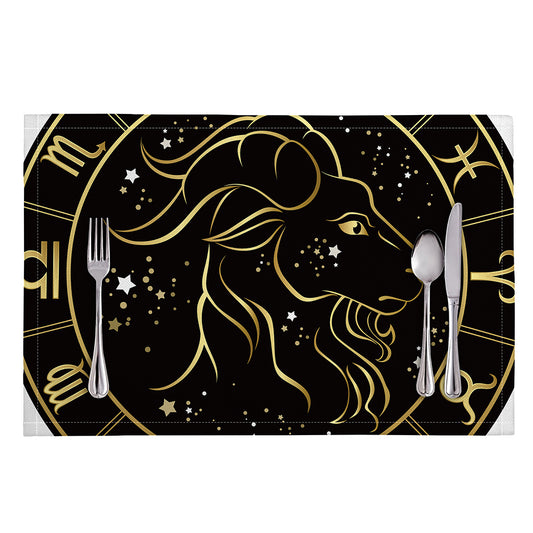 Gold And Black Capricorn Sign Print Placemat