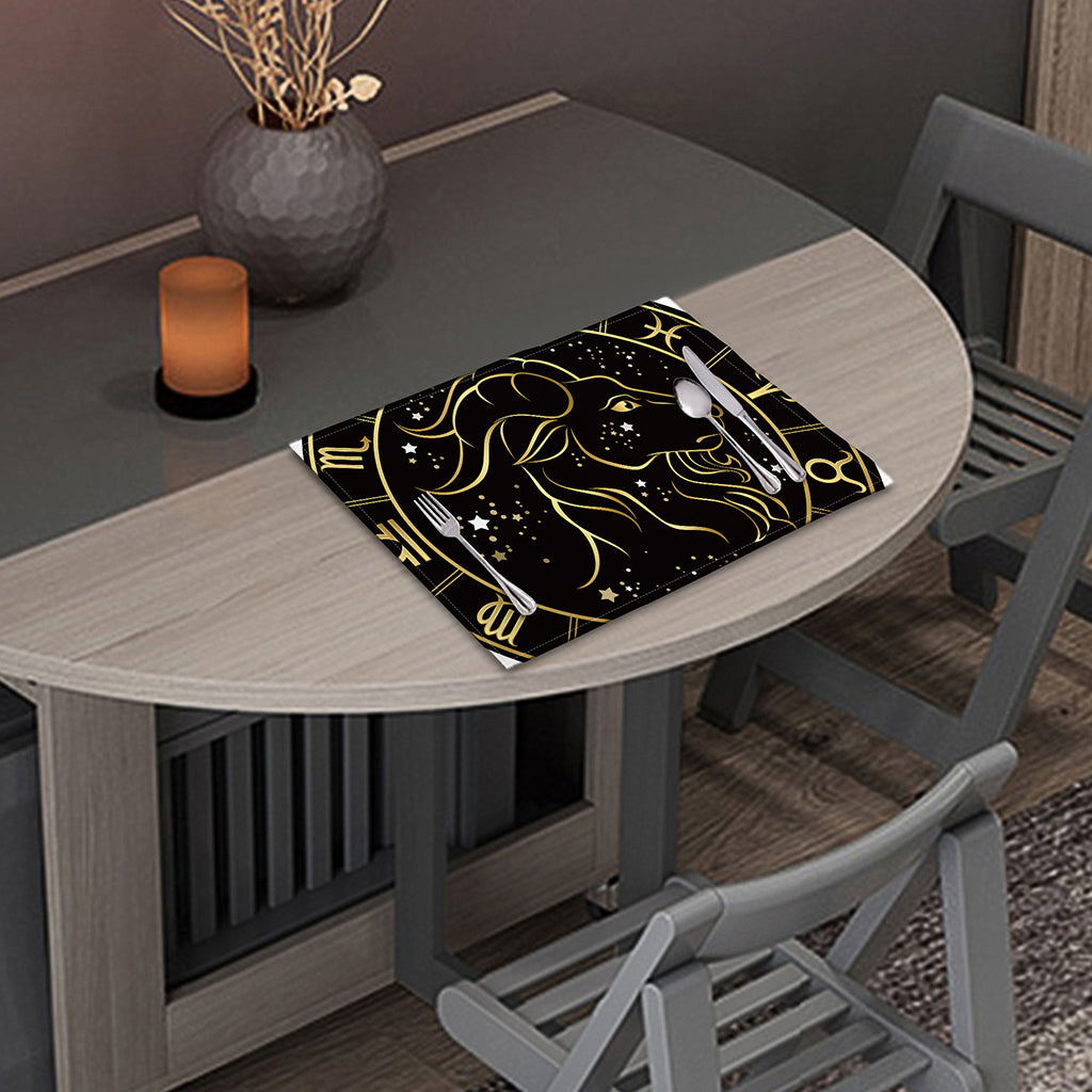 Gold And Black Capricorn Sign Print Placemat
