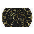 Gold And Black Capricorn Sign Print Polyester Doormat