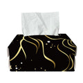 Gold And Black Capricorn Sign Print Rectangle Tissue Box Cover