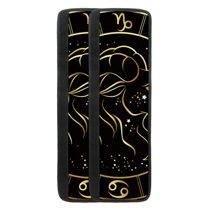 Gold And Black Capricorn Sign Print Refrigerator Handle Covers