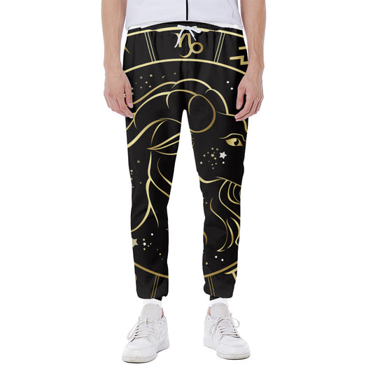Gold And Black Capricorn Sign Print Scuba Joggers