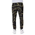 Gold And Black Capricorn Sign Print Scuba Joggers