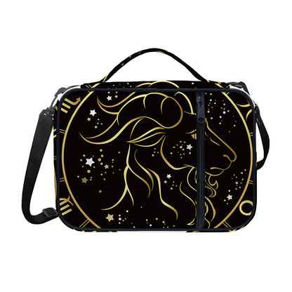 Gold And Black Capricorn Sign Print Shoulder Strap Bible Bag
